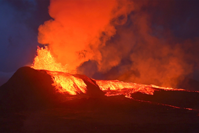 Volcan du Fagradalsfjal en éruption (Islande, Juillet 2021)